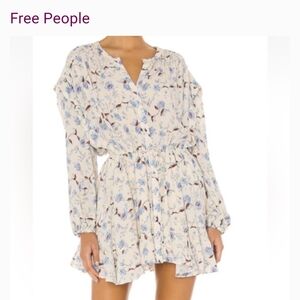 Free People Flower Fields Mini Dress Floral Spring Boho Chic Size Small